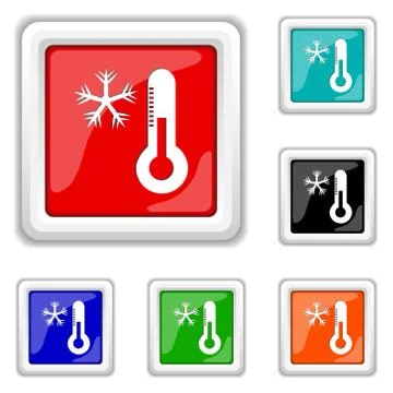 Snowflake with thermometer icon Stock Illustration