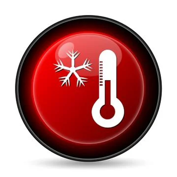  snowflake with thermometer icon. internet button on white background.. Stock Illustration