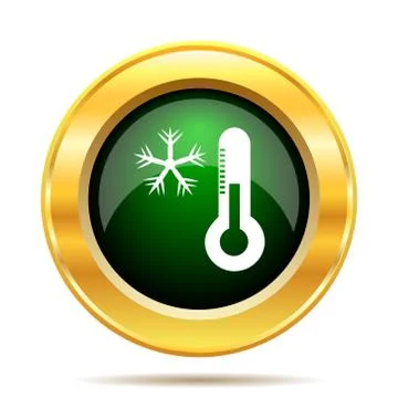 Snowflake with thermometer icon. Internet button on white background.. Stock Illustration