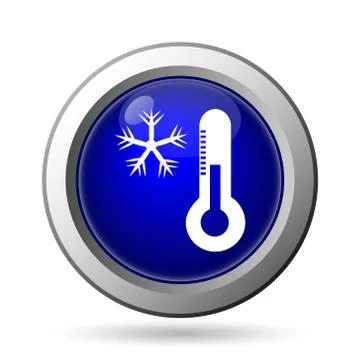 Snowflake with thermometer icon. Internet button on white background.. Stock Illustration