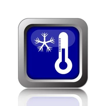 Snowflake with thermometer icon. Internet button on white background.. Stock Illustration