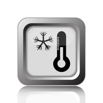 Snowflake with thermometer icon. Internet button on white background.. Stock Illustration