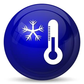 Snowflake with thermometer icon. Internet button on white background.. Stock Illustration