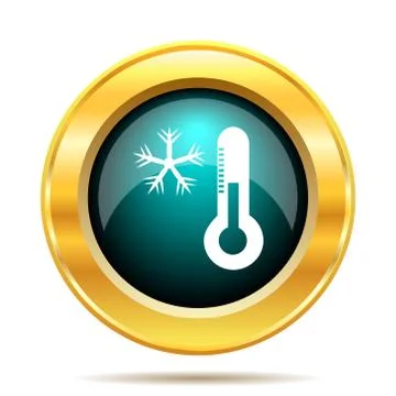 Snowflake with thermometer icon. Internet button on white background.. Stock Illustration