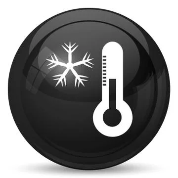 Snowflake with thermometer icon. Internet button on white background.. Stock Illustration