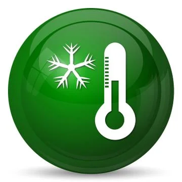 Snowflake with thermometer icon. Internet button on white background.. Stock Illustration