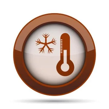 Snowflake with thermometer icon. Internet button on white background. . Stock Illustration