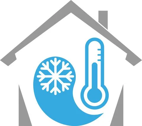 Snowflake, thermometer, temperature, air conditioning, logo Stock Illustration