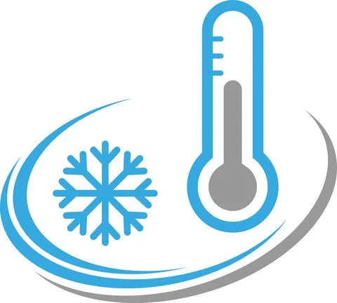 Snowflake, thermometer, temperature, air conditioning, logo Stock Illustration