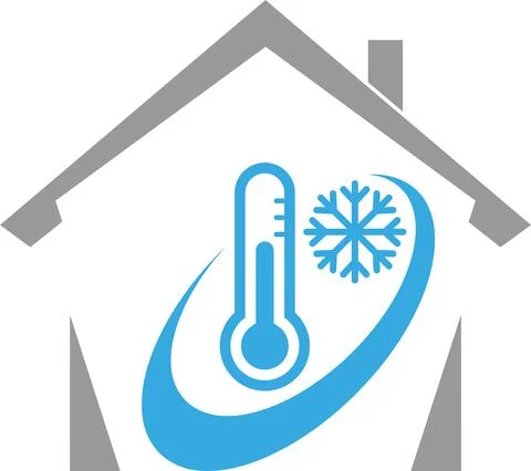 Snowflake, thermometer, temperature, air conditioning, logo Stock Illustration