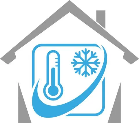 Snowflake, thermometer, temperature, air conditioning, logo Stock Illustration