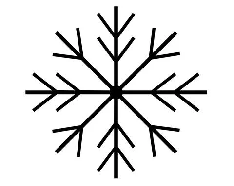 Snowflake. Thin graceful snowflake - black vector silhouette for logo Stock Illustration