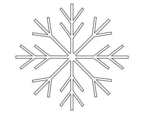 Snowflake. Thin graceful snowflake - vector linear picture for coloring, logo Illustrazione stock
