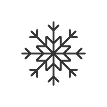Snowflake thin line icon. New Year celebration outline decorated pictogram. X Stock Illustration