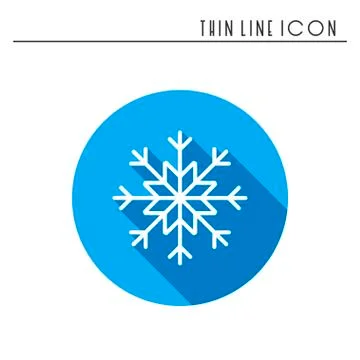 Snowflake thin line icon. New Year celebration outline decorated pictogram. X Stock Illustration