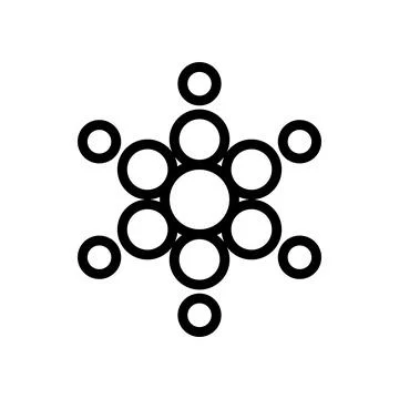 Snowflake thin line icon on white background - Vector Stock Illustration