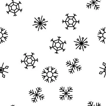 Snowflake Tracery Vector Seamless Pattern 스톡 일러스트