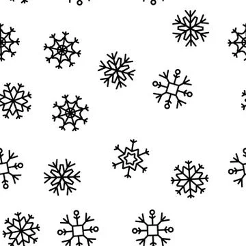 Snowflake Tracery Vector Seamless Pattern Stock Illustration