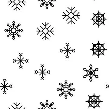 Snowflake Tracery Vector Seamless Pattern Illustrazione stock