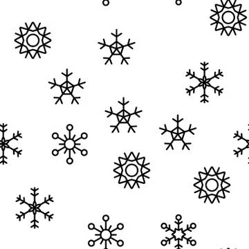 Snowflake Tracery Vector Seamless Pattern Stock Illustration