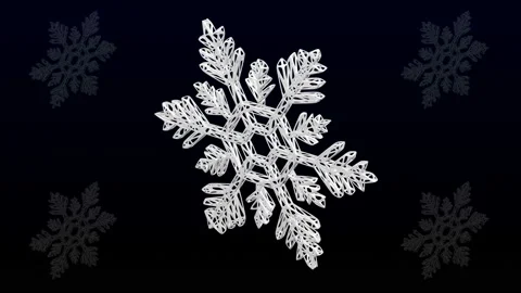 Snowflake turn around. 3D rendering. Stock Footage 88251414