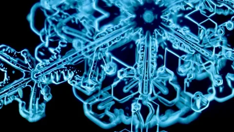 Snowflake under microscope Video stock 328833855