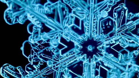 Snowflake under microscope Stock Footage 328834453