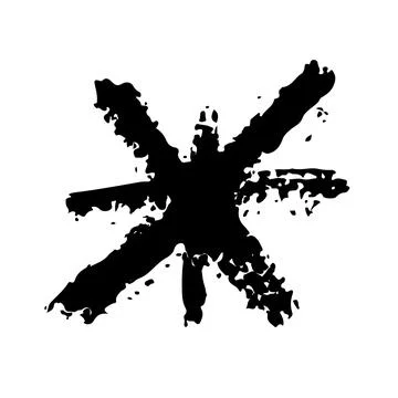 Snowflake Vector Abstract Brush Hand Drawn Geometric Texture in Black Color Stock Illustration