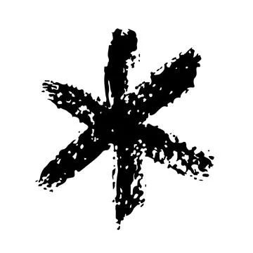 Snowflake Vector Abstract Brush Hand Drawn Geometric Texture in Black Color Illustrazione stock