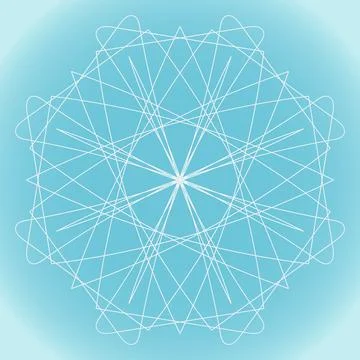 Snowflake vector abstract geometric shape on blue gradient background Stock Illustration