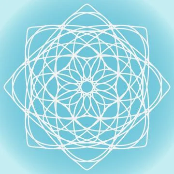 Snowflake vector abstract intricate shape on a blue winter background Stock Illustration