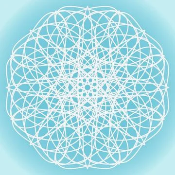 Snowflake vector abstract lace shape on blue winter background Stock Illustration