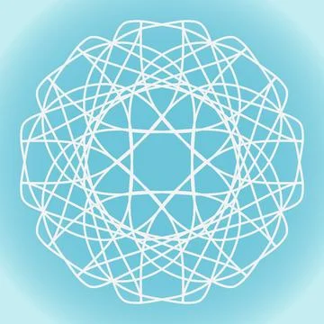 Snowflake vector abstract shape on blue winter gradient background Stock Illustration