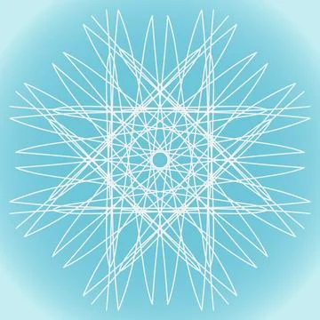 Snowflake vector abstract sharp needle shape on blue winter gradient backgrou Stock Illustration