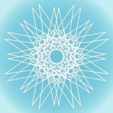 Snowflake vector abstract sharp shape on blue gradient background Stock Illustration