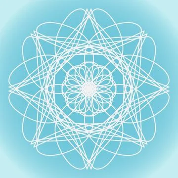 Snowflake vector abstract sharp shape on blue winter gradient background Stock Illustration