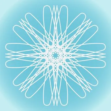 Snowflake vector abstract sharp shape on blue winter background Stock Illustration