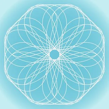 Snowflake vector complex abstract geometric shape on blue gradient background Illustrazione stock