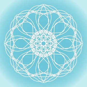 Snowflake vector complex abstract shape on a blue gradient background Stock Illustration