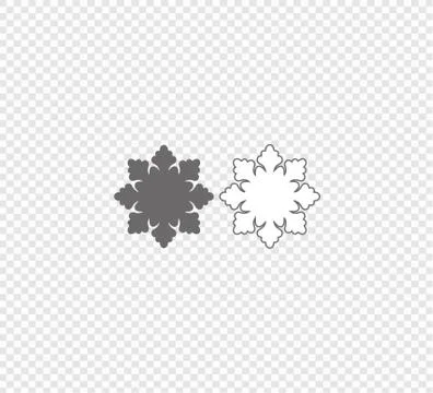 Snowflake Vector. Gray flat vector snowflakes icon on transparent background Stock Illustration