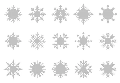 Snowflake vector icon background set white color. Stock Illustration