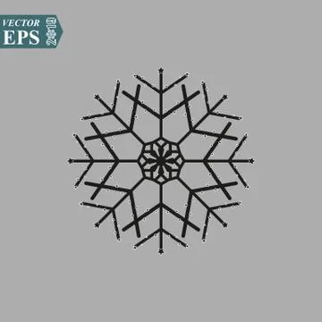 Snowflake vector icon on grey background. snow eps 10 Stock Illustration