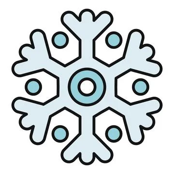 Snowflake vector icon representing winter and cold weather Illustrazione stock