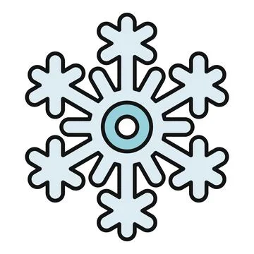 Snowflake vector icon representing winter, cold, and ice Illustrazione stock
