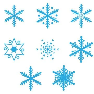 Snowflake Vector Icon Set Stock Illustration