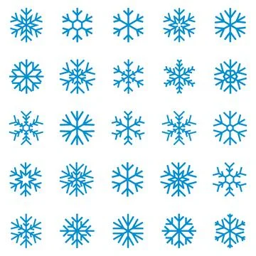 Snowflake vector icon set イラスト素材