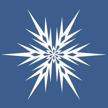 Snowflake vector illustration, symbol icon symmetrical mandala snowflake for  Stock Illustration