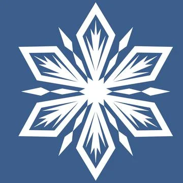 Snowflake vector illustration, symbol icon symmetrical for design Stock Illustration