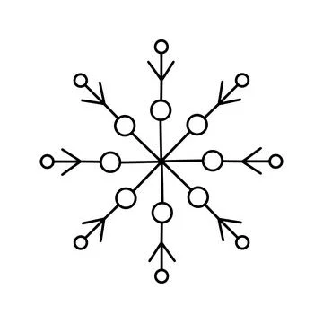 Snowflake vector line art line illustrating winter season christmas holidays and Stock Illustration