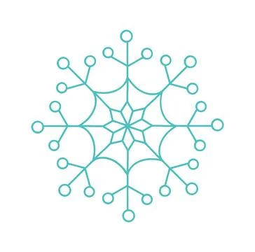 Snowflake vector line art line icon illustrating winter season christmas Stock Illustration
